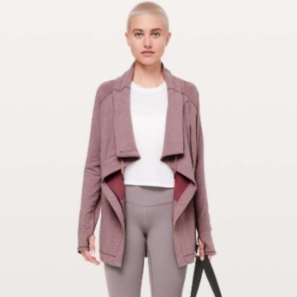 Lululemon Womens Size 12 Heathered Misty Merlot Coast Easy Wrap Jacket       #46 - Picture 2 of 16